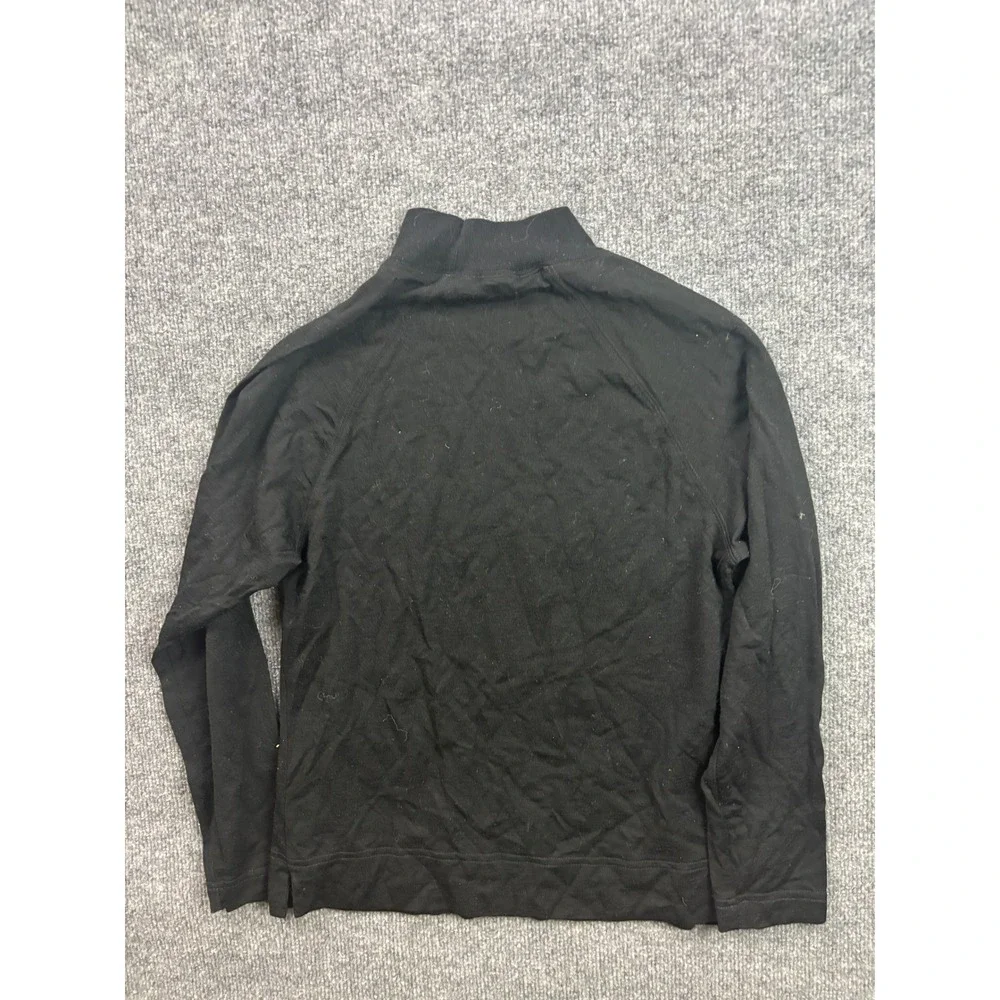 Line 7 Mock Neck Top Women XS Black 100% Merino Wool Long Sleeve Base Layer